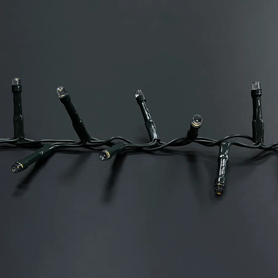 Светодиодная нить Snake Light 700 холодных ламп, 14 м., 24В, 8 режимов, зеленый провод, для елки 215 см., LUCA (83774)
