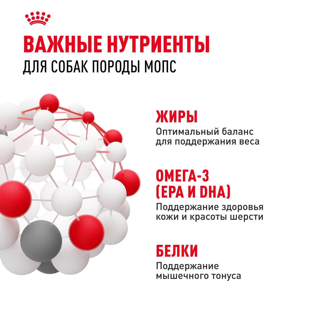 Royal Canin Pug Adult Корм сухой для взрослых собак породы Мопс от 10 месяцев 7,5 кг