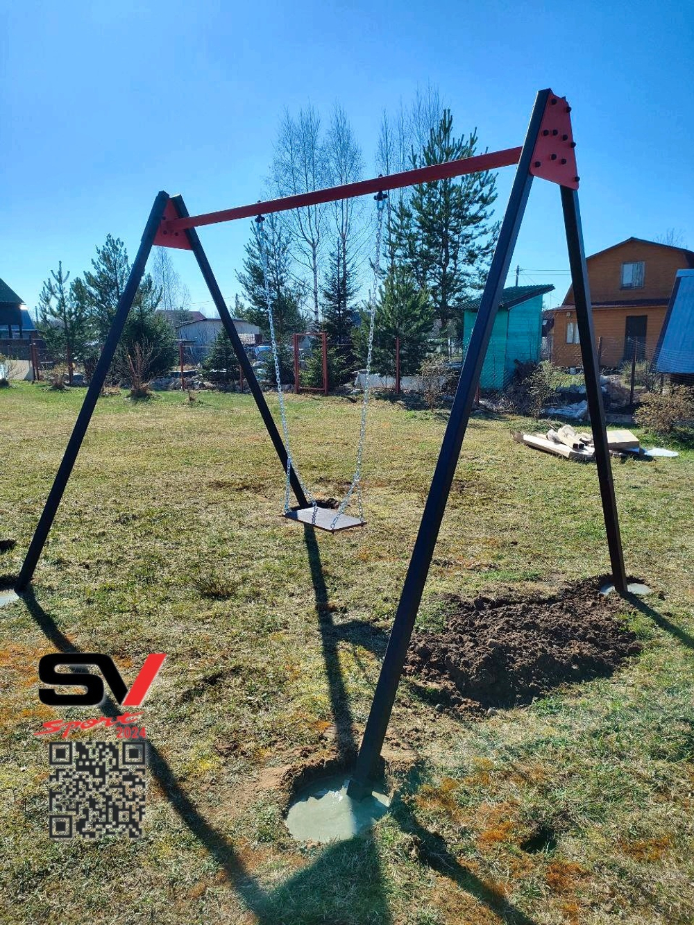 Монтаж уличных качелей Sv Sport