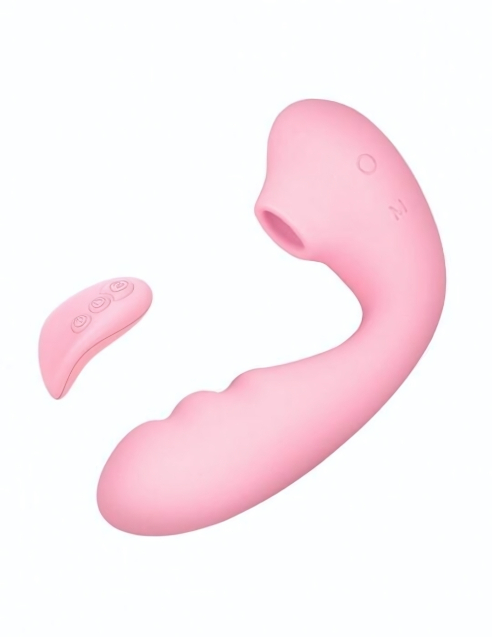 Розовый вибратор Tara с вакуумной стимуляцией и пультом ДУ (Цвет: розовый)
