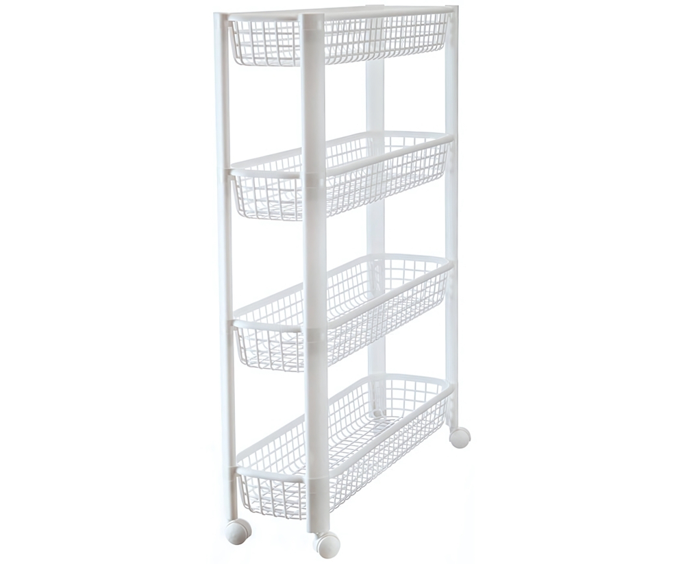 Полка узкая на колёсах (4 секции)