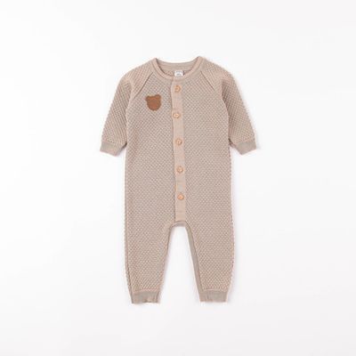 Knitted jumpsuit 3-18 months - Light Cream