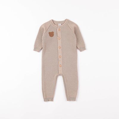 Knitted jumpsuit 3-18 months - Light Cream