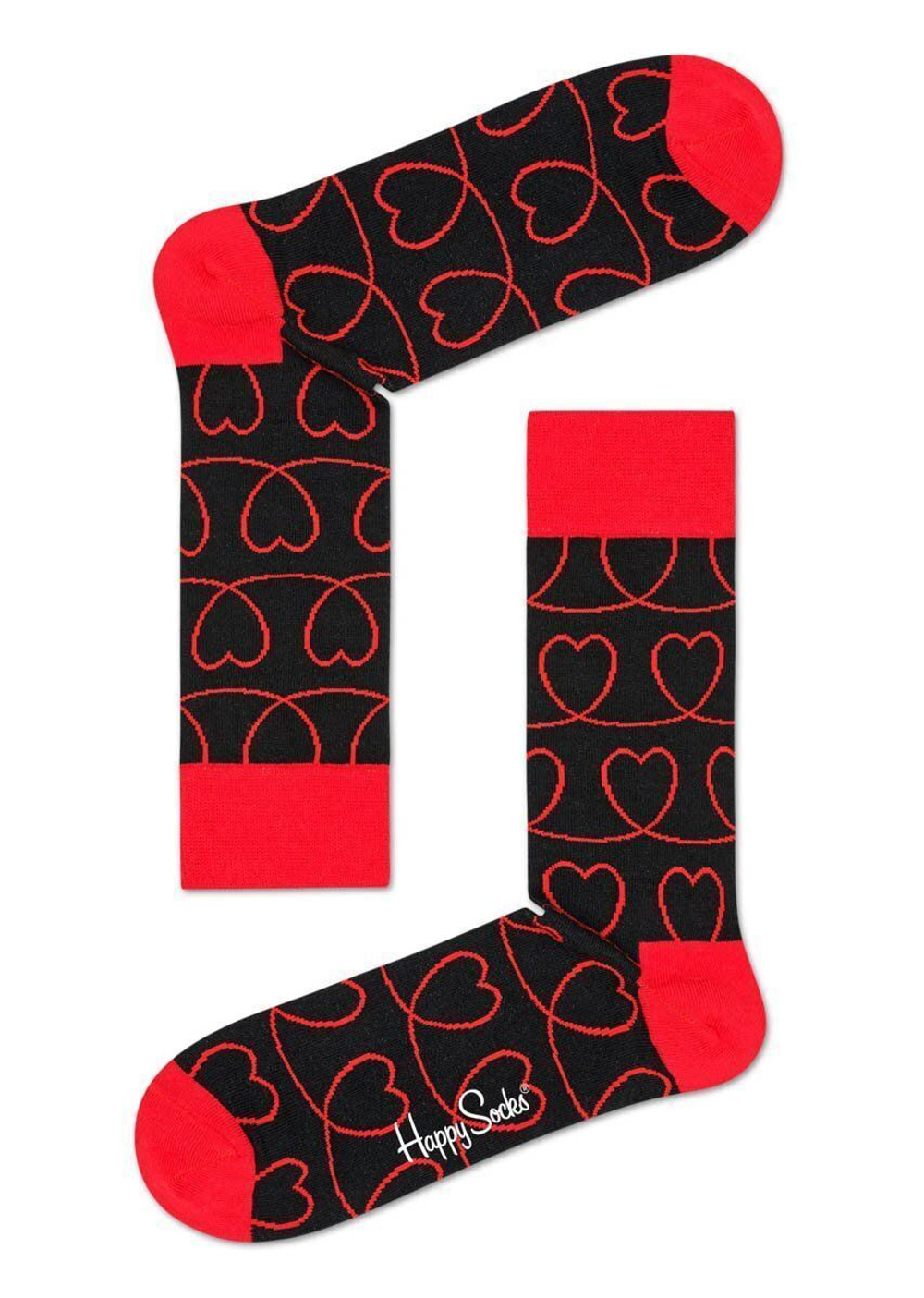 Носки унисекс Loveline Sock с сердечками (Размер: 29) (Цвет: черный)