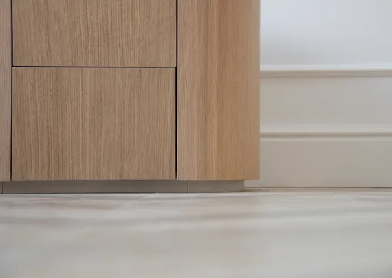 Тумба прикроватная Lagom 2 ящика ширина 60 см (натуральный дуб, молочный)