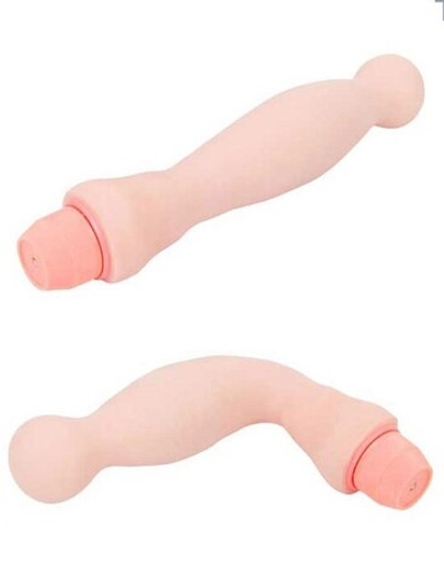 Вибратор UltraSkin круглоголовый с гнущимся хребтом (Цвет: телесный)
