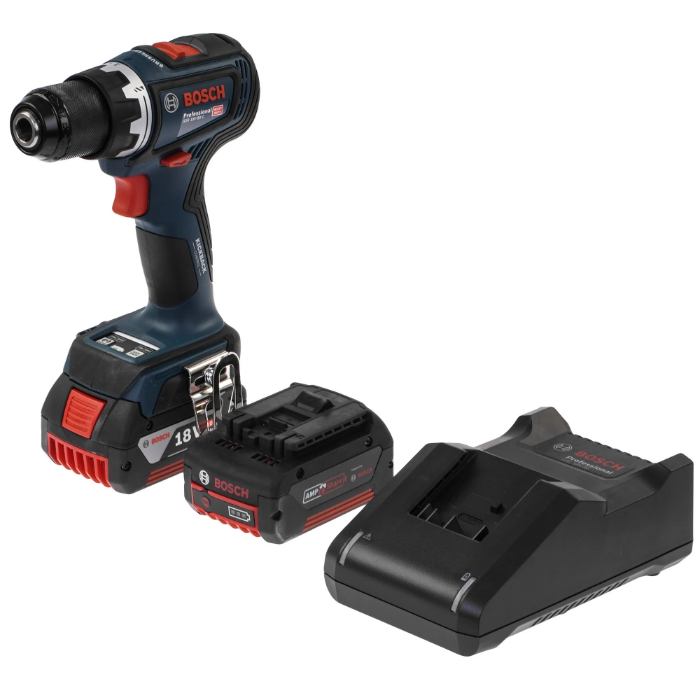 Шуруповерт аккумуляторный Bosch GSR 18V-90 C (2 акк, З/У), кейс
