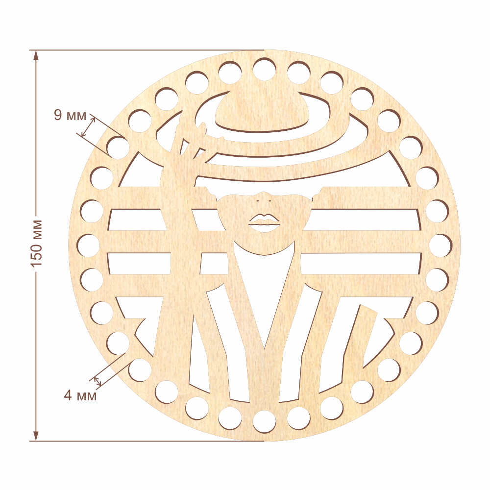 Резное донышко для корзины D=15 см, №16