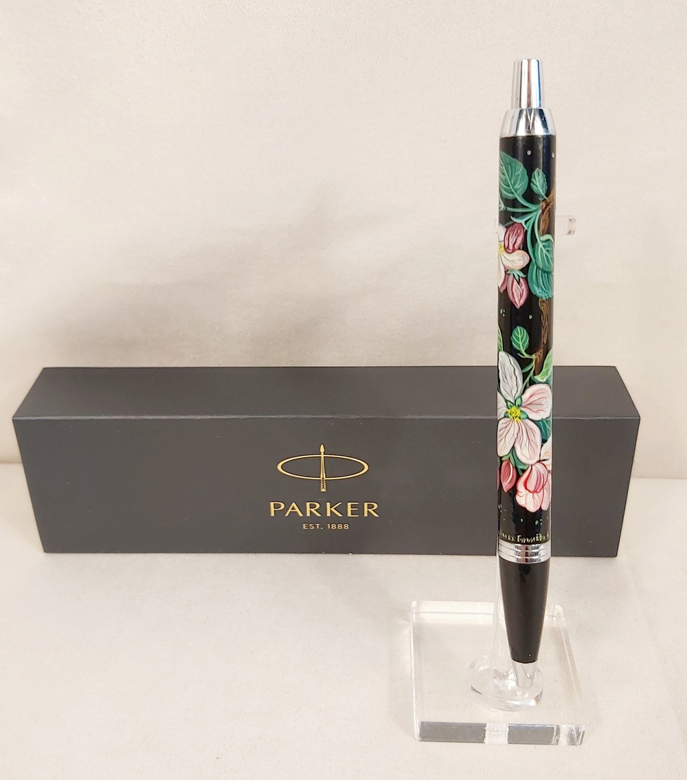 Ручка "Яблоневый цвет" с ручной росписью Палех