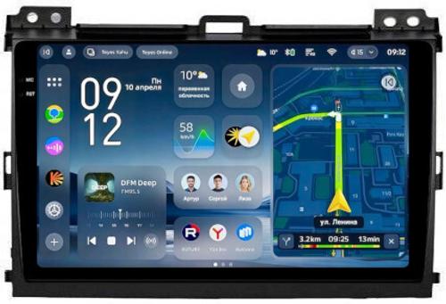 Магнитола для Toyota Land Cruiser Prado 120, Lexus GX470 (экран климата внизу) - Teyes CC4-PRO монитор 9.5" 2K QLED на Android 13, Быстрейшая, Snapdragon 778G, ИИ, CarPlay, DSP, 4G SIM-слот