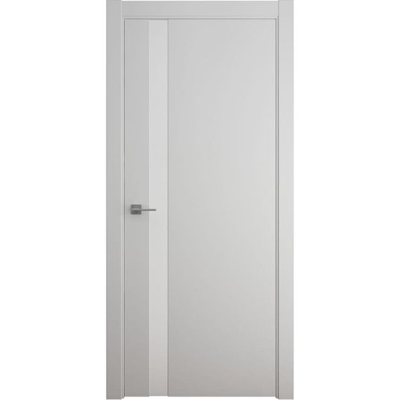 Фото межкомнатная дверь эмаль Albero Геометрия 5 серая стекло белое
