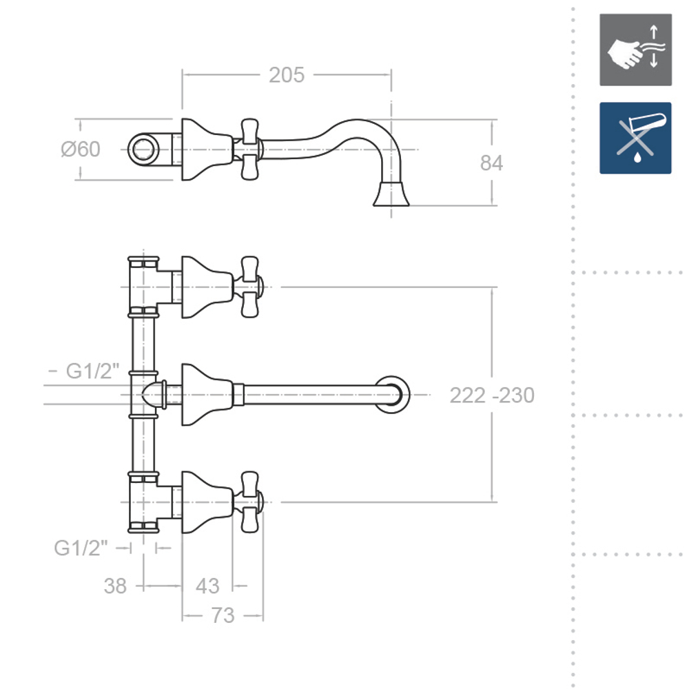 Встраиваемый смеситель для раковины GAUDI 3120C
