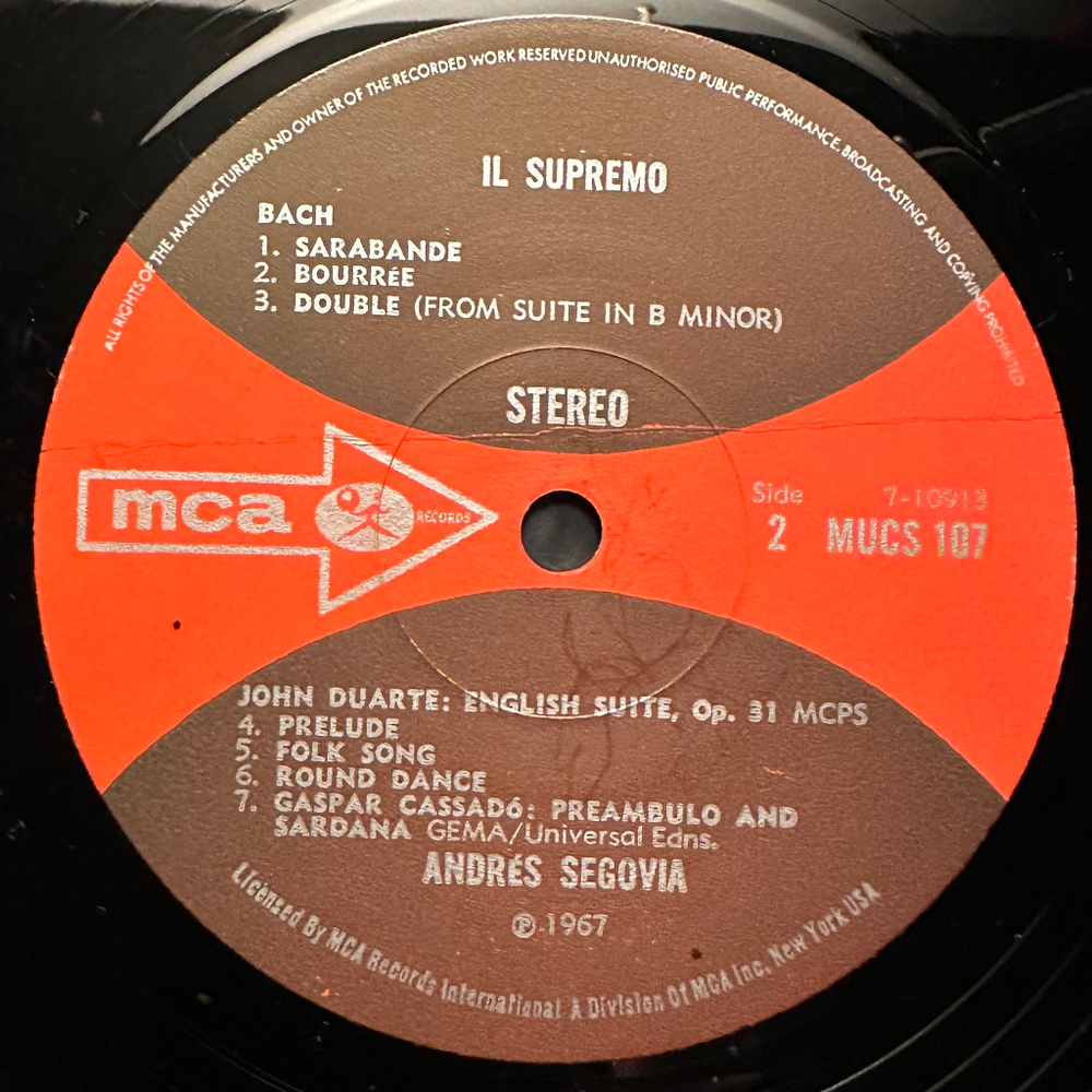 Segovia - Il Supremo (Англия 1970г.)