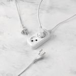 Удлинитель 2 гнезда, 1,5м, 2х0,75мм², б/з, белый PROconnect