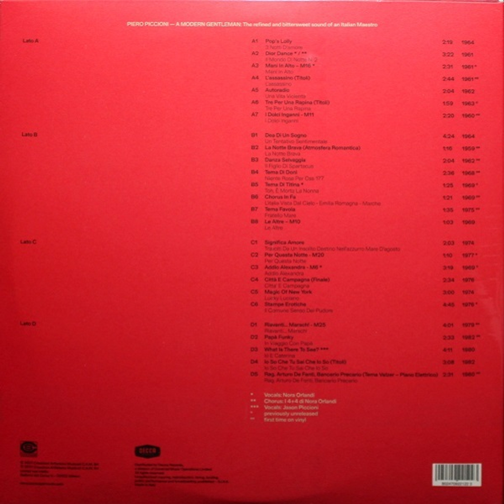Soundtrack / A Modern Gentleman - The Refined And Bitterweet Sound Of Maestro (Piero Piccioni)(2LP)