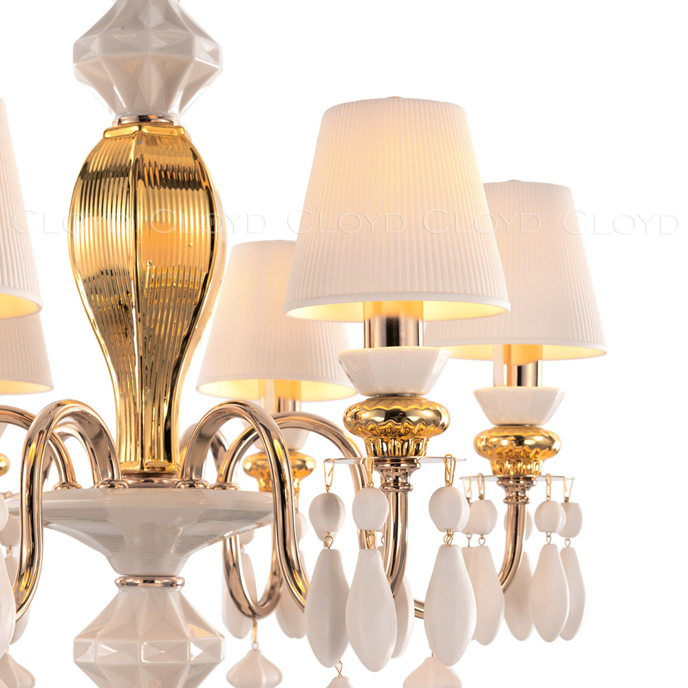 Люстра Cloyd LOTTIE-B C6 / Ø56 см- бел.-золотая керамика (арт.11211)