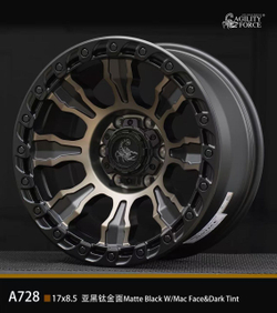 Диск колёсный литой AGILITY FORCE A728 R17 8.5 ET12 Matte Black w/Mac Face&Dark Tint