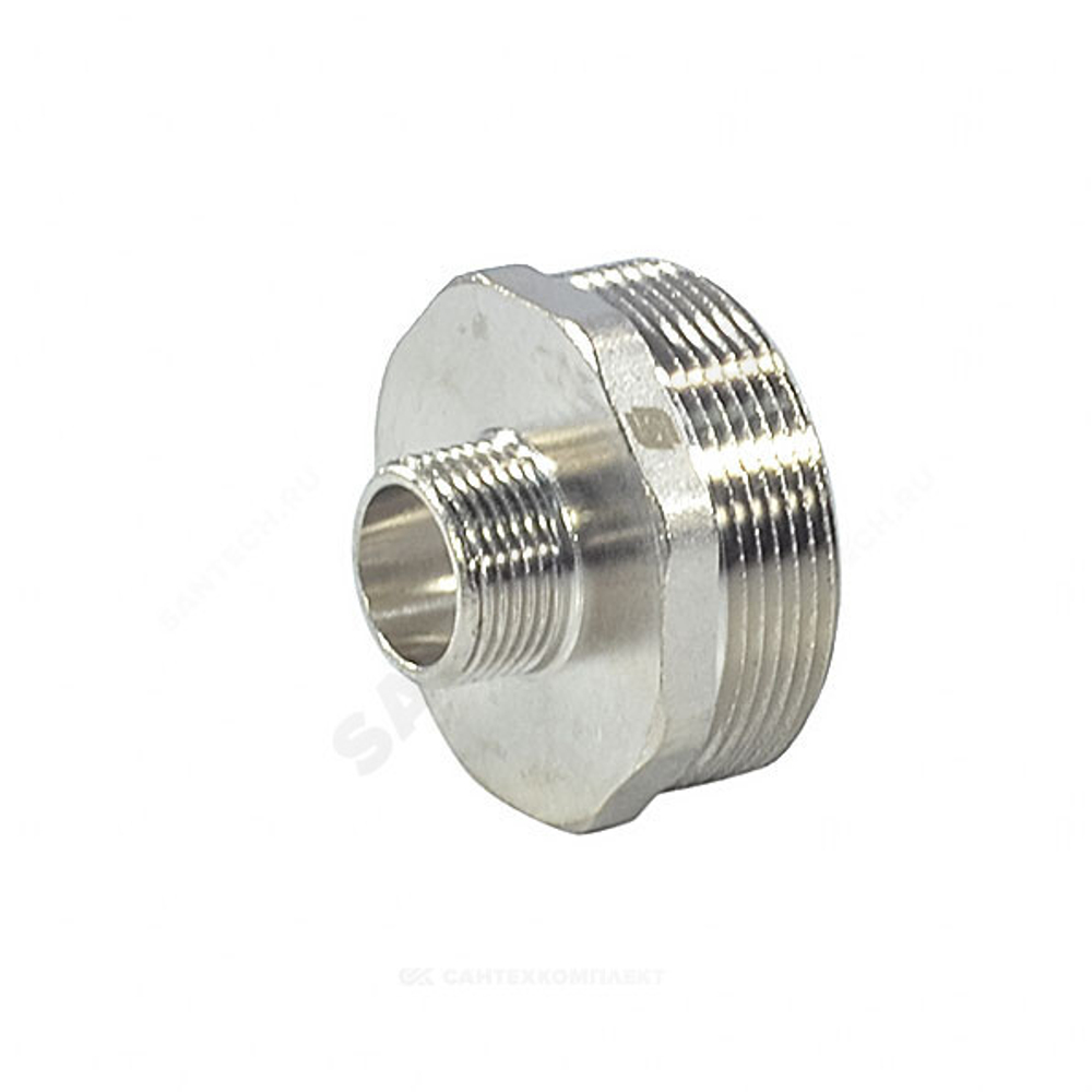 Ниппель латунь никель переходной Ду 20х50 (3/4"х2") НР SantechSystems