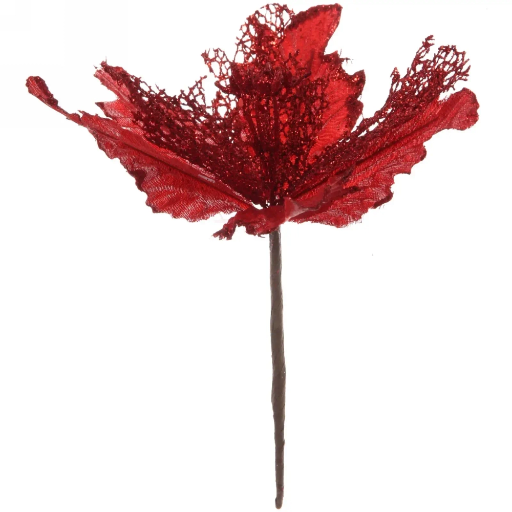 Украшение новогоднее «Пуансеттия-Нежность» 23 см, Красный