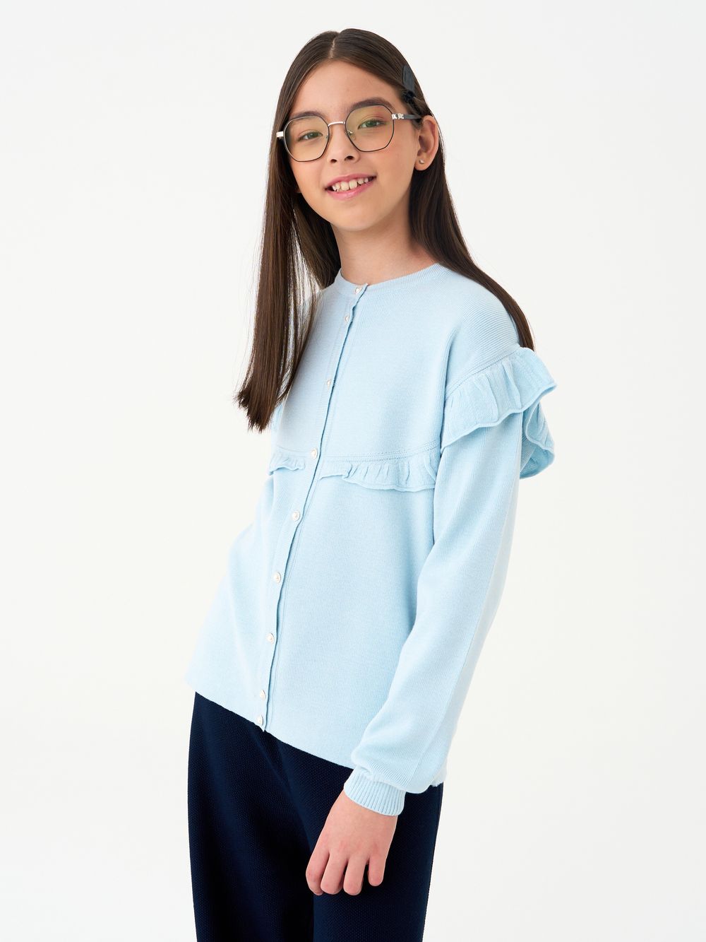 Кардиган для девочки AT1423 голубой