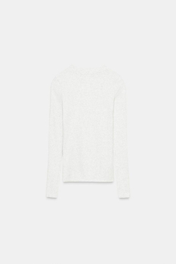 ZARA ФУТБОЛКА В РУБЧИК С ДЛИННЫМИ РУКАВАМИ, СЕРЫЙ МЕЛАНЖ