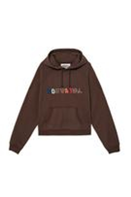 ZARA X BENITO ANTONIO ТОЛСТОВКА С КАПЮШОНОМ И НАШИВКОЙ, КОРИЧНЕВЫЙ