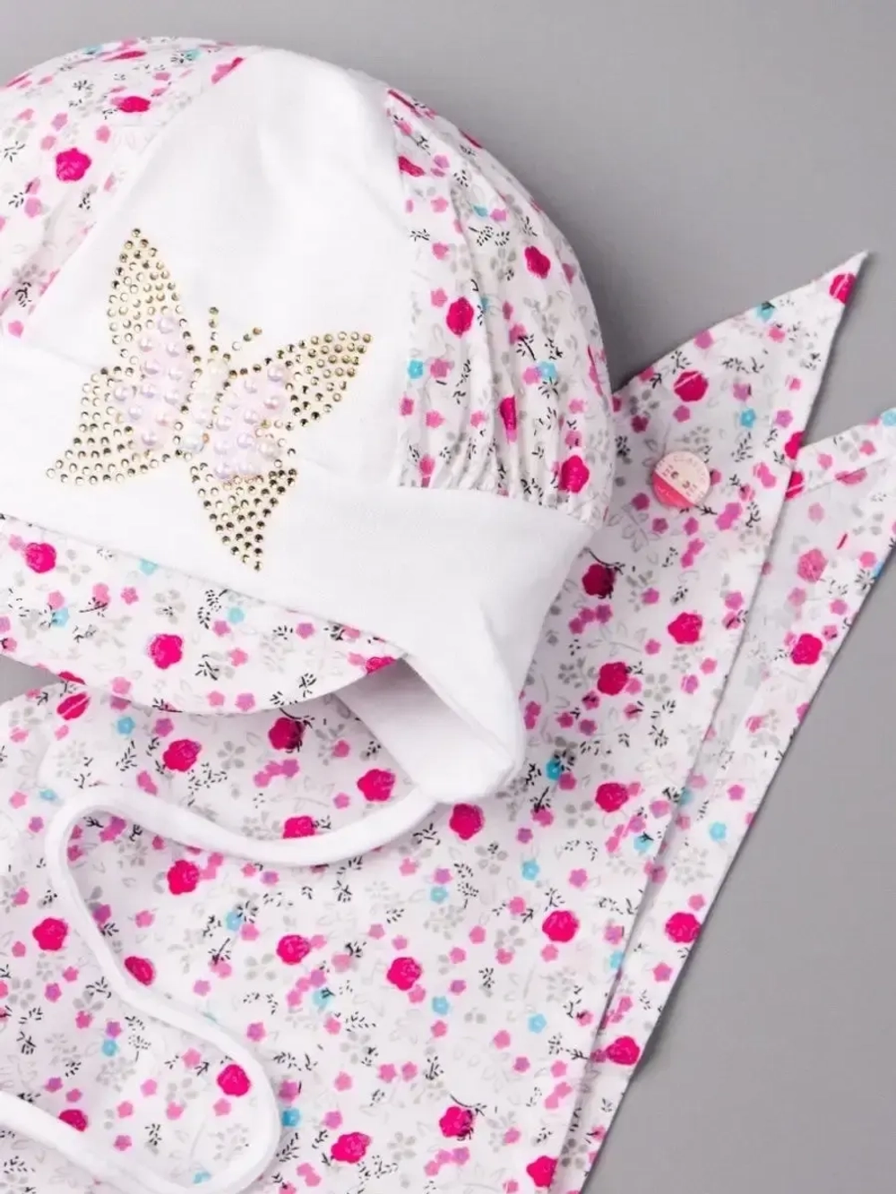 Шапка трикотажная на завязках и снуд