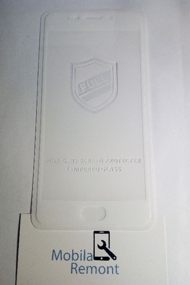 Защитное стекло &quot;Полное покрытие&quot; для Meizu M6 Note Белое