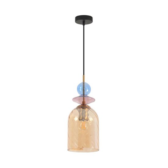 8298/1A MODERNI LN26 368 бронза/амбер/розовый/голубой, металл/стекло Подвес E27 1*40W 220V IRIME