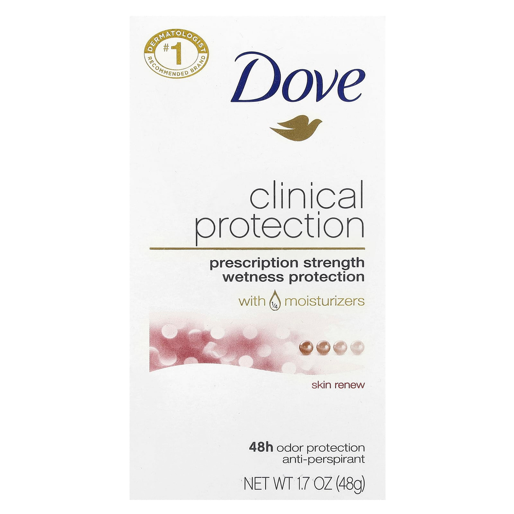 Dove, Clinical Protection, дезодорант-антиперспирант, «Обновление кожи», 48 г (1,7 унции)