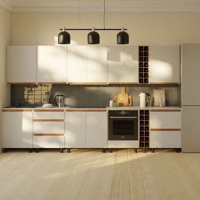 Кухонный напольный модуль для бутылок 20х60х85 Валенсия из массива дуба со столешницей, винный шкаф на ножках