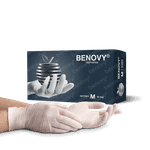 Перчатки BENOVY медицинские диагностические (смотровые) одноразовые нестерильные «BENOVY» нитриловые, белые, 50пар/уп