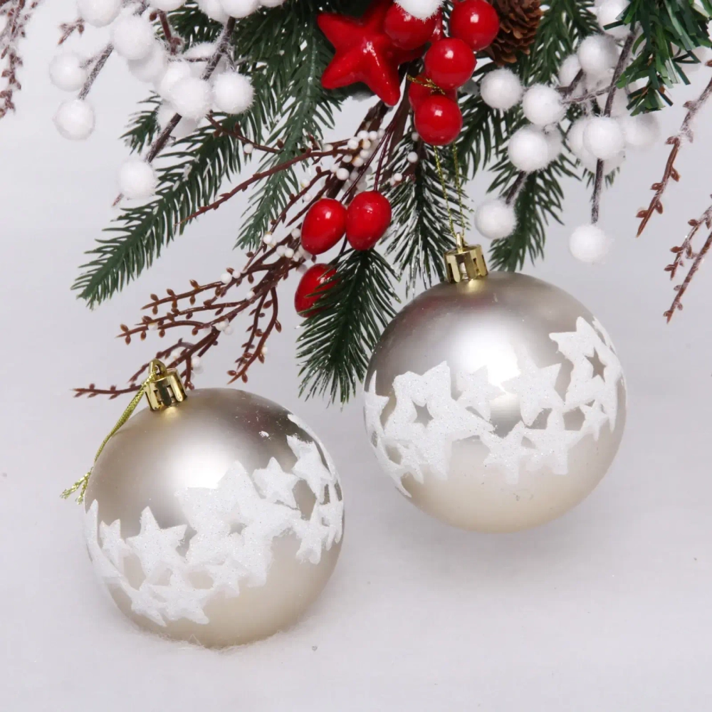 Набор украшений SHINE «Star Dance» 8 см (2 шт.), light champagne