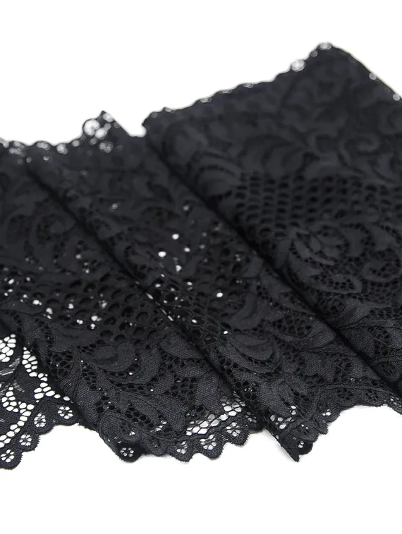 03-117 Кружево эластичное 22 см, черный 170