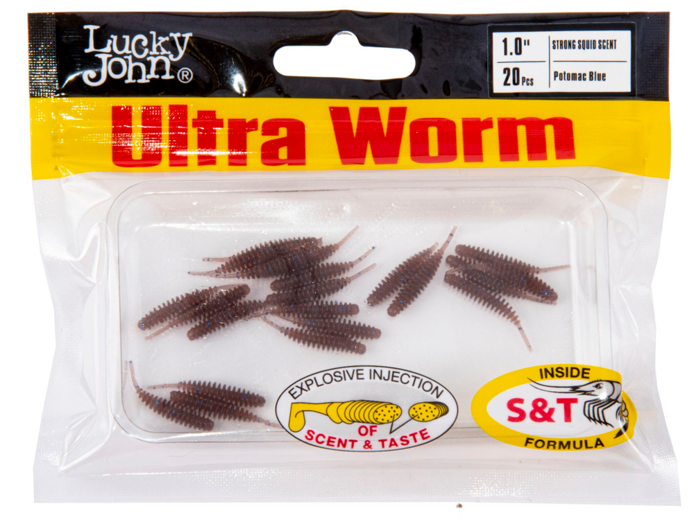 Слаги съедобные искусственные Lucky John ULTRAWORM 1 in (25 мм), цвет S19, 20шт.