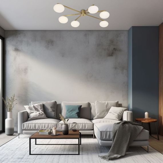 Потолочная люстра Eurosvet Opaline 70220/6 латунь Smart