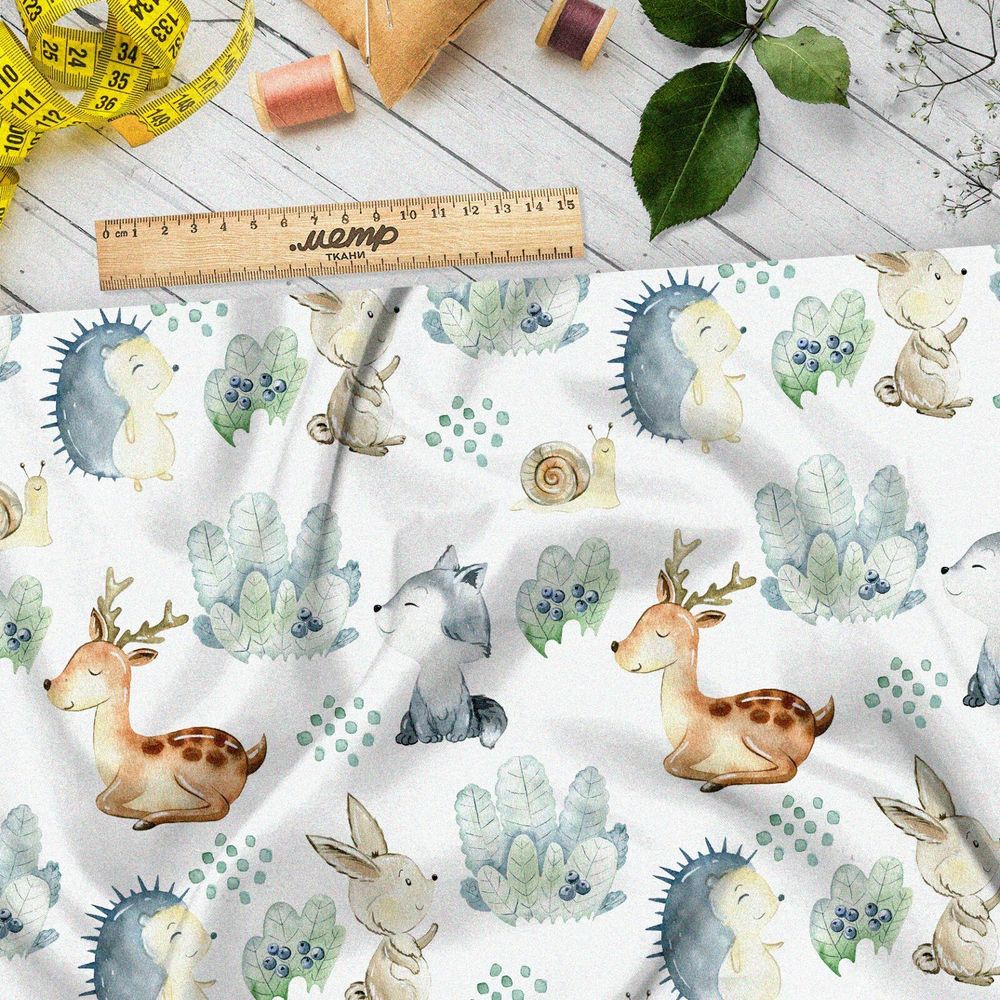 Ткань дюспо акварельные зверьки