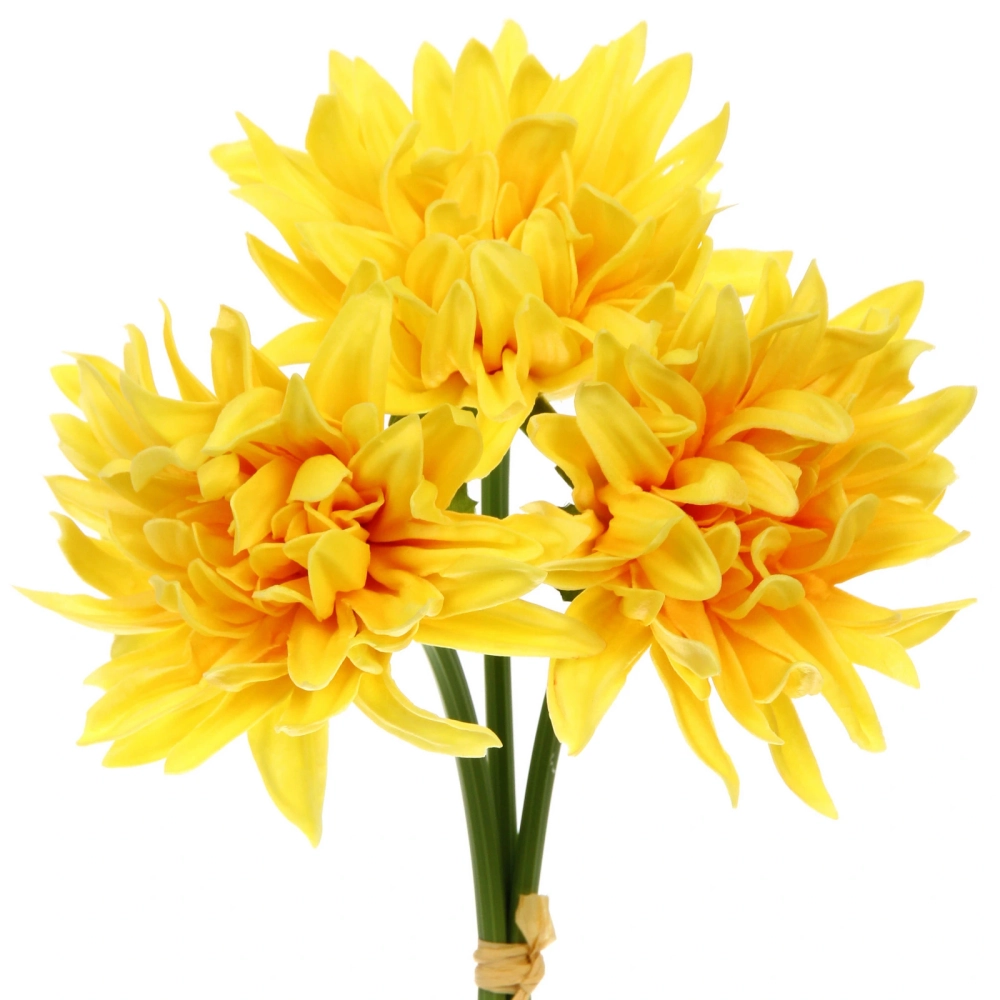 Цветы искусственные «Natur» 34см Хризантемы 3шт желтые