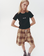 Plaid Boxer Shorts Beige