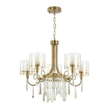 4886/5 HALL ODL_EX23 183 бронзовый/янтарн./металл/стекло Люстра E14 5*40W NICOLE