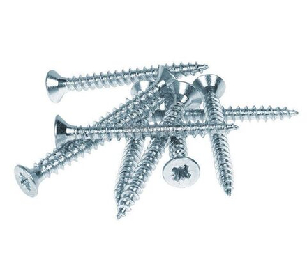 Саморез острый,головка потай-крест Pozi, покрытие белый цинк 4,5*50