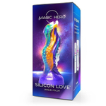 Яркий фантазийный фигурный фаллоимитатор - 22 см.