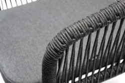 "Венето" обеденная группа на 6 персон со стульями "Марсель", каркас темно-серый, роуп темно-серый