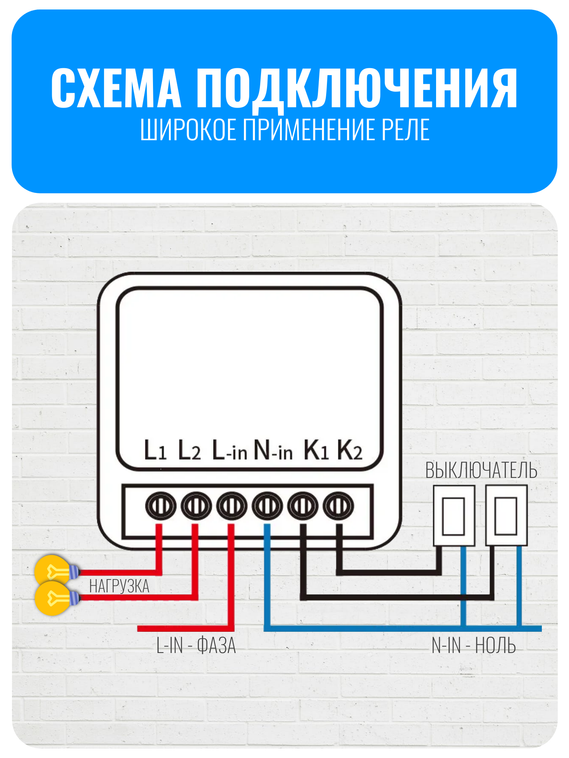 Умное двухканальное Wi-Fi реле Smart Aura