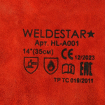 Kрaги свaрщика спилковые WЕLDЕSTАR, 350мм, ВС, Красные