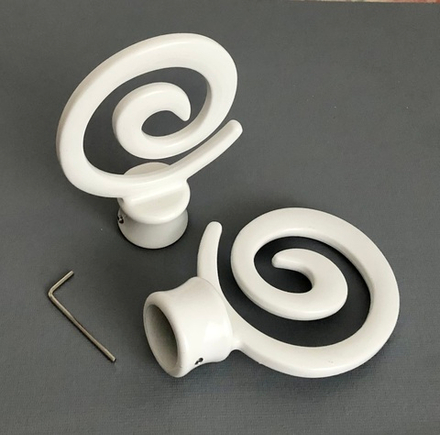 Наконечники "Флексо Ост" кованых карнизов для штор d16 мм, цвет белый