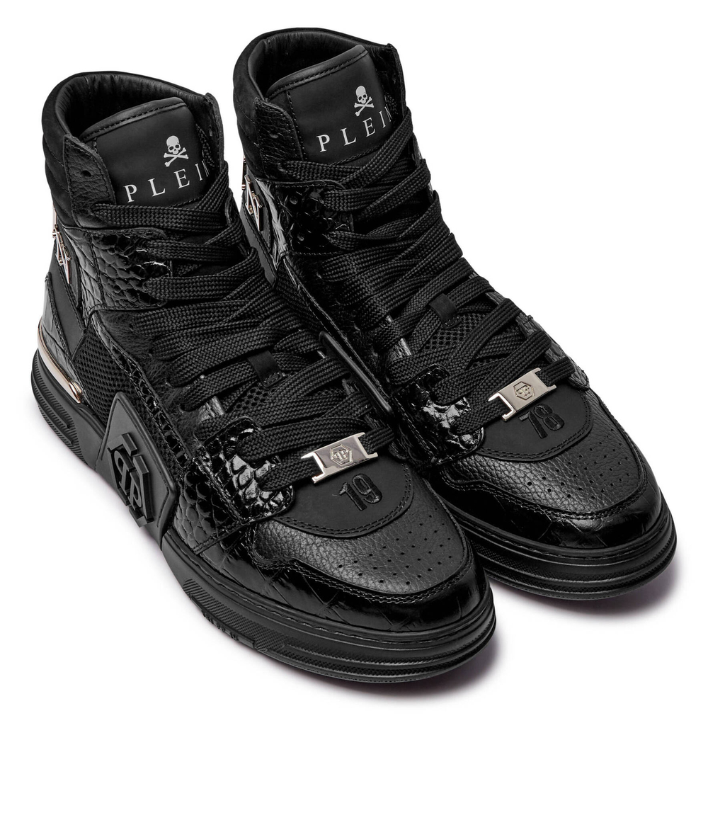 Кожаные кроссовки Hexagon Philipp Plein - черный(MSC4012 PLE010N)