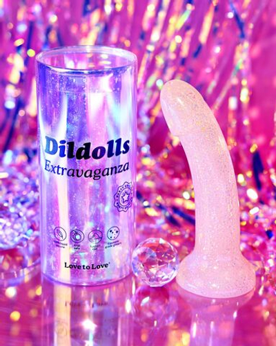 Фаллоимитатор из жидкого силикона с блестками Dildolls Extravaganza (Цвет: белый)