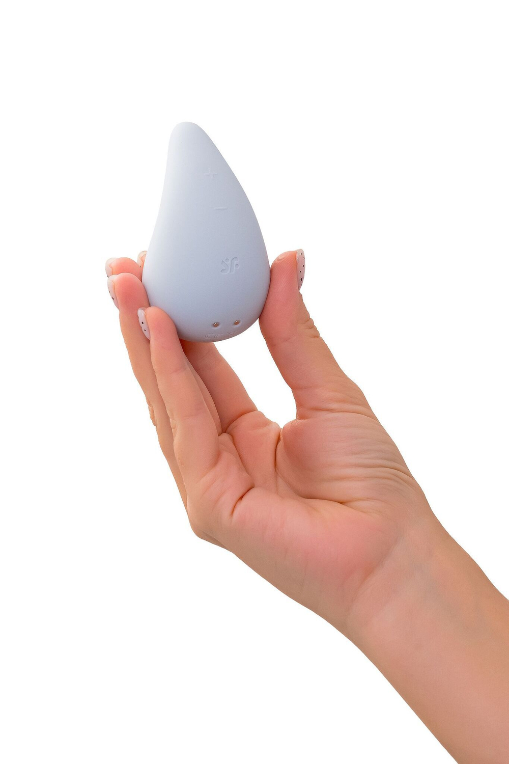 Голубой вибромассажер в форме капли Dew Drop (Цвет: голубой)