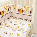 Комплект постельного белья 6-ти предметный "ЛУННЫЕ СОВЯТА", борт 4 части,  поплин